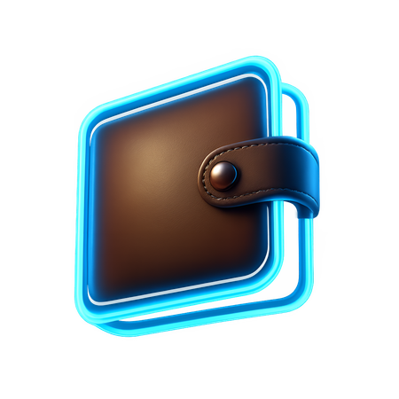 AI Wallet with Neon Light  3D Icon
