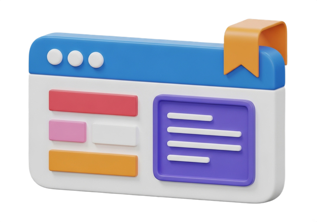 AI Website bookmark 3D Illustration