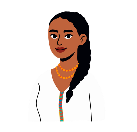 AI Woman In White Outfit With Braided Hair Necklace  Illustration