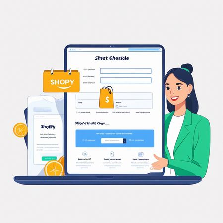 AI Woman showing login form on Ecommerce website  Image