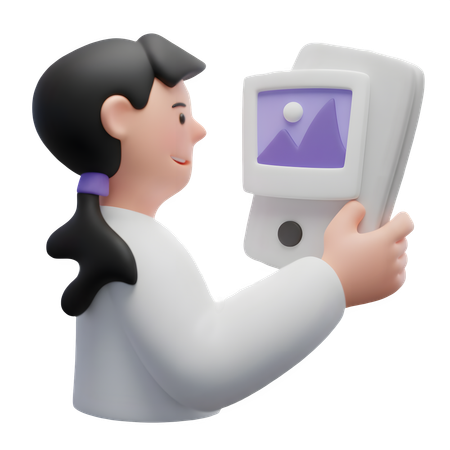 AI Woman using social media  3D Illustration