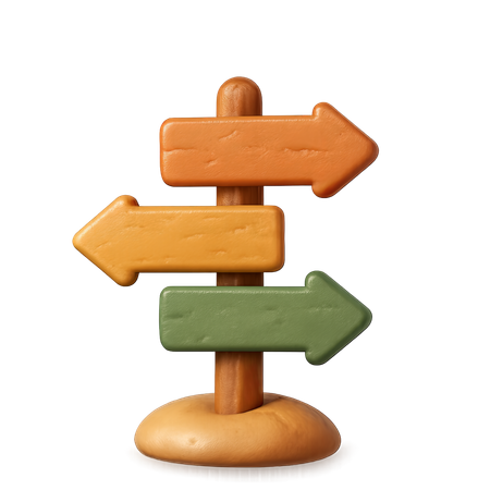 AI Wooden direction signpost  for maps  3D Icon
