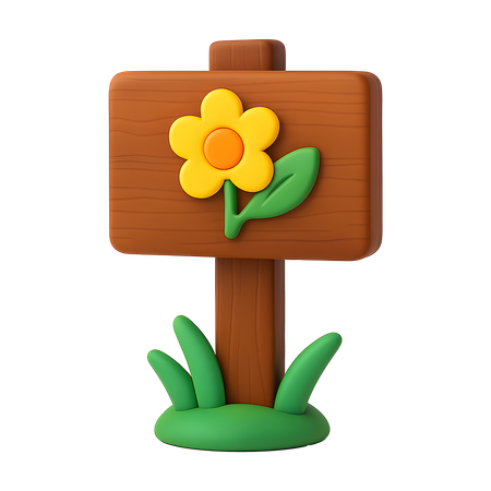 AI Wooden signpost  3D Icon