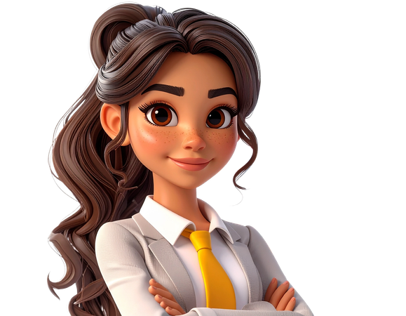 AI Young businesswoman  with confident smile and arms crossed  3D Illustration
