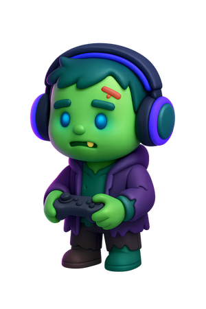 AI Zombie Gamer 3D Icon