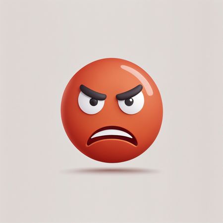 Angry Emoji With Furrowed Eyebrows  AI Image