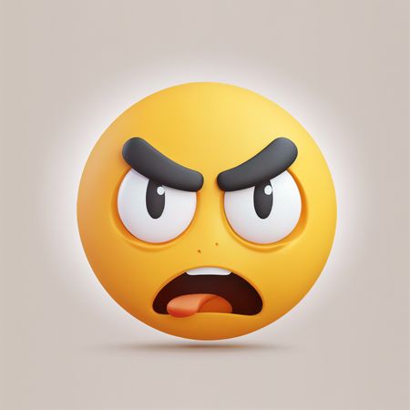 Angry Emoji With Furrowed Eyebrows  AI Image