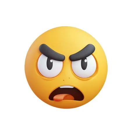 Angry Emoji With Furrowed Eyebrows  AI Image