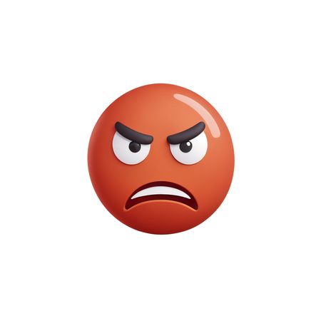 Angry Emoji With Furrowed Eyebrows  AI Image