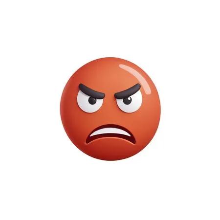 Angry Emoji With Furrowed Eyebrows  AI Image