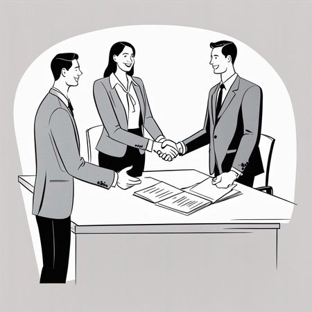 Aperto de mão empresarial  AI Image