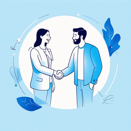 Apretón de manos entre dos profesionales  Imagen AI