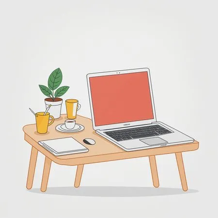 Espaço de trabalho organizado em casa. EXCLUIR  Imagem de IA
