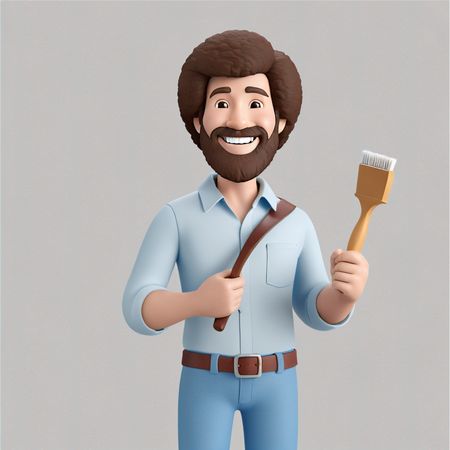 Artist Holding A Paintbrush  AI Image