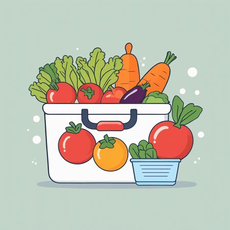 Basket Filled With Fresh Vegetables  AI Image