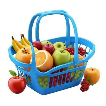 Basket Of Fresh Fruits  AI Image