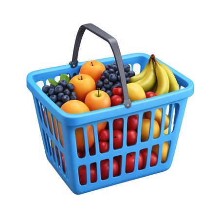 Basket With Fruits  AI Image