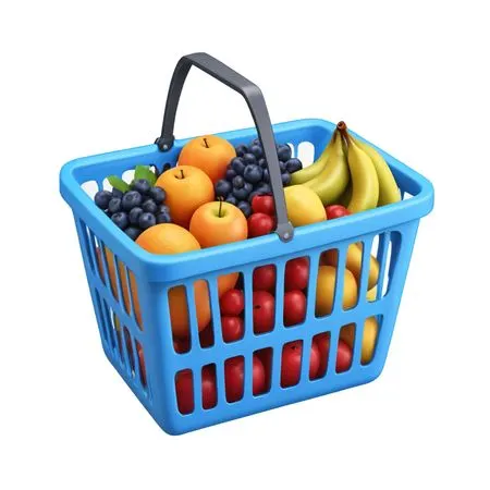 Basket With Fruits  AI Image