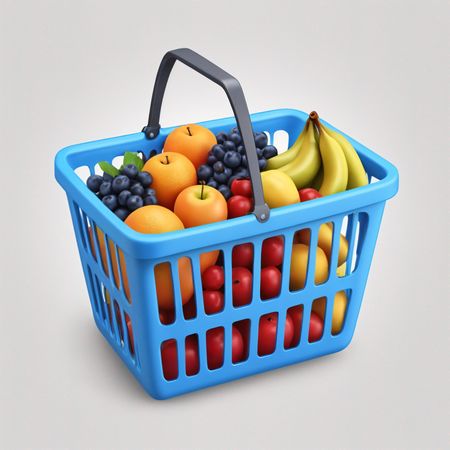 Basket With Fruits  AI Image