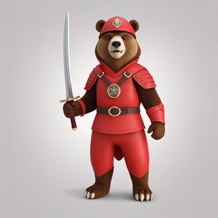 Bear Dressed As Samurai Warrior  AI Image
