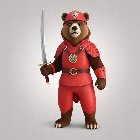 Bear Dressed As Samurai Warrior  AI Image