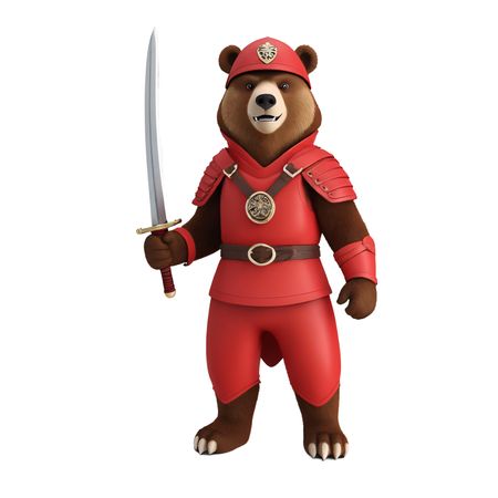 Bear Dressed As Samurai Warrior  AI Image
