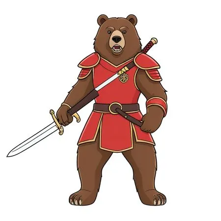 Bear Warrior In Armor  AI Image