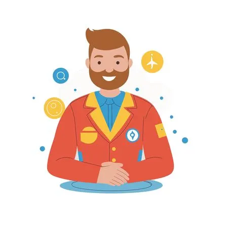 Bearded Man In Suit  AI Image