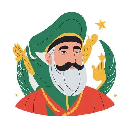 Bearded Man In Traditional Attire With A Turban  AI Image