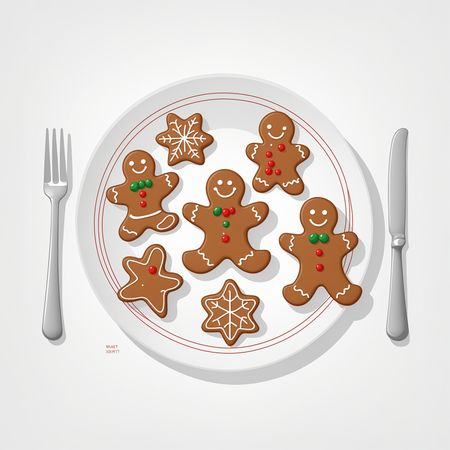 Biscoitos de gengibre em um prato  AI Image