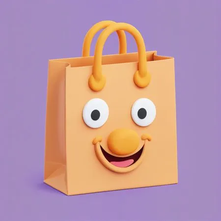Bolsa de compras con cara sonriente  Imagen AI