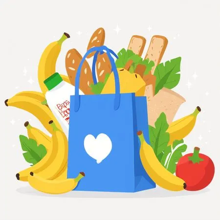 Bolsa de supermercado con productos frescos  Imagen AI