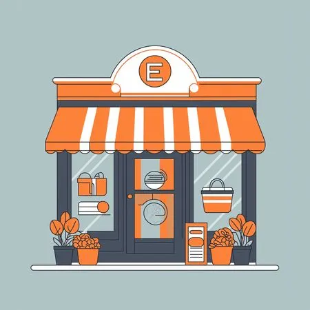 Boutique Storefront With Awning  AI Image