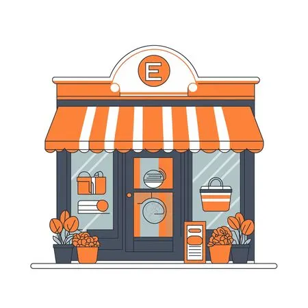 Boutique Storefront With Awning  AI Image