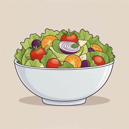 Bowl Of Fresh Salad  AI Image