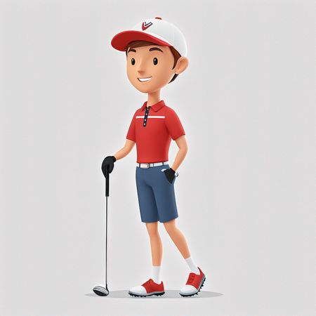 Boy Golfer With A Club  AI Image
