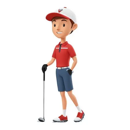 Boy Golfer With A Club  AI Image