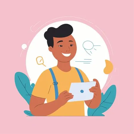 Boy holding a tablet  AI Image