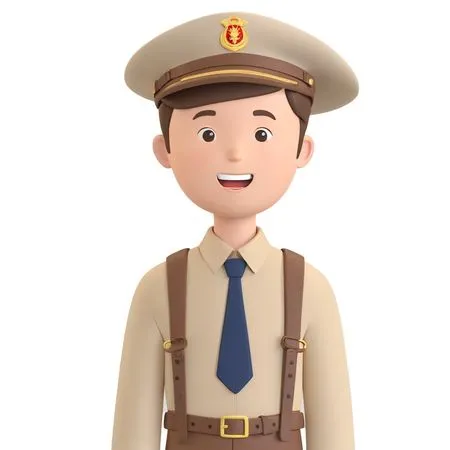 Boy in Police Uniform  AI Image