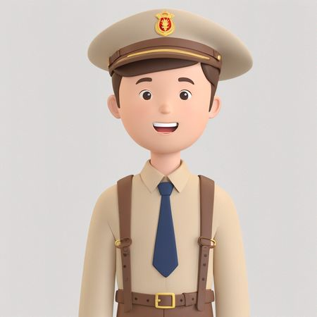 Boy in Police Uniform  AI Image