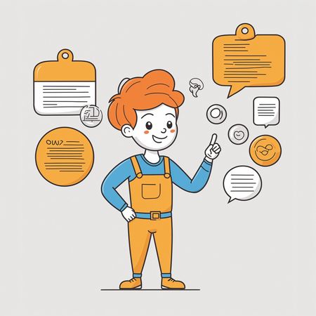 Boy Surrounded By Speech Bubbles  AI Image