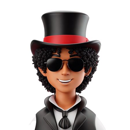 Boy wearing long black hat and suit  AI Image