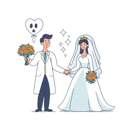 Bride And Groom With Heart Balloon And Flowers  AI Image