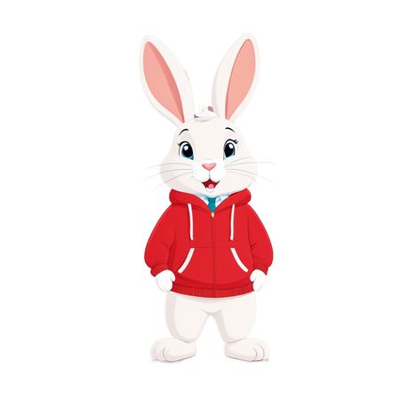 Bunny In A Red Hoodie  AI Image
