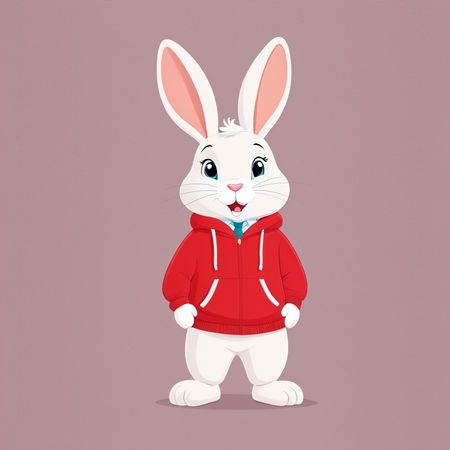 Bunny In A Red Hoodie  AI Image
