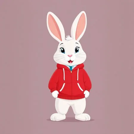 Bunny In A Red Hoodie  AI Image