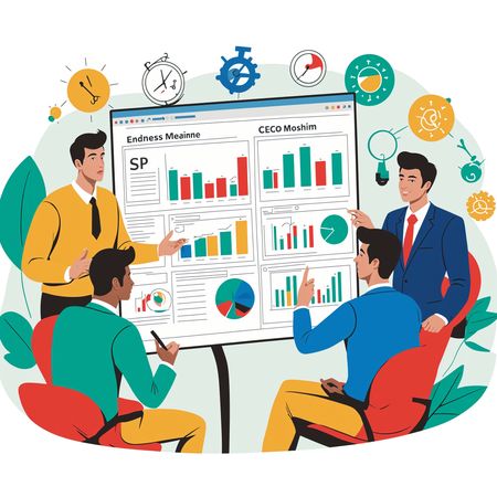 Business Meeting With Data Presentation  AI Image