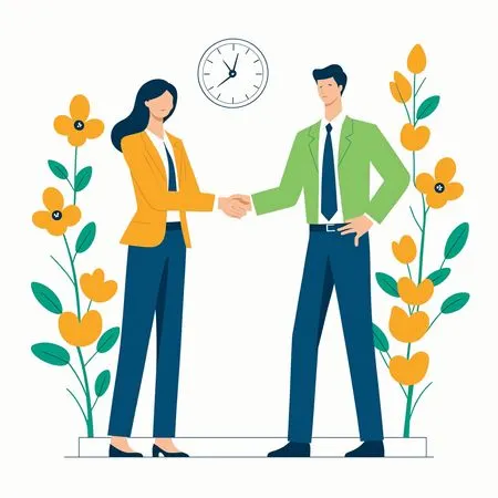 Business people meeting each other with a handshake  AI Image