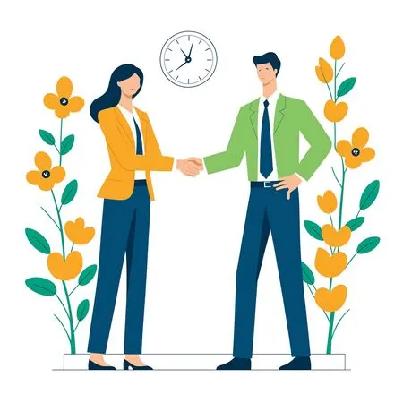Business people meeting each other with a handshake  AI Image