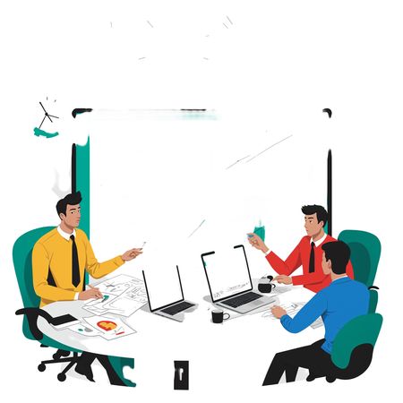 Business Team Analyzing Analytics In A Meeting  AI Image